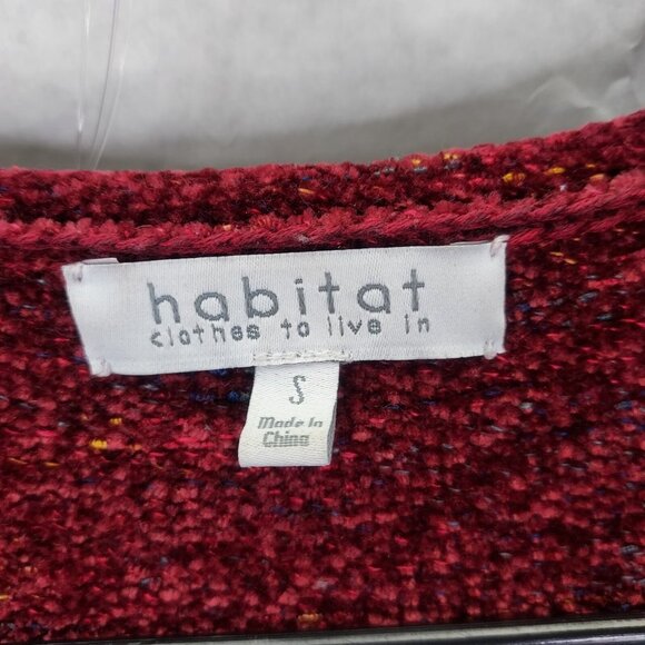 Habitat Sweater Women's Small Confetti Swing Pullover Red Fleck Knit Roll Hem - Picture 7 of 12